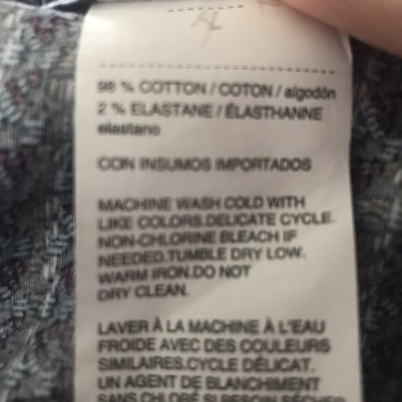 Perry Ellis Shirt Mens Sz Small L/S Blue Multi Print Cotton Stretch $79 NEW - Picture 7 of 7